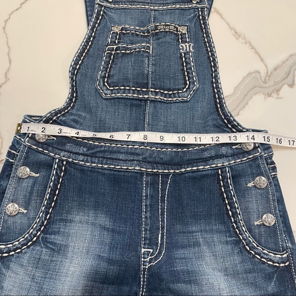 Miss Me Womens Size Small Cuffed Skinny Denim Overalls EUC - Picture 7 of 8